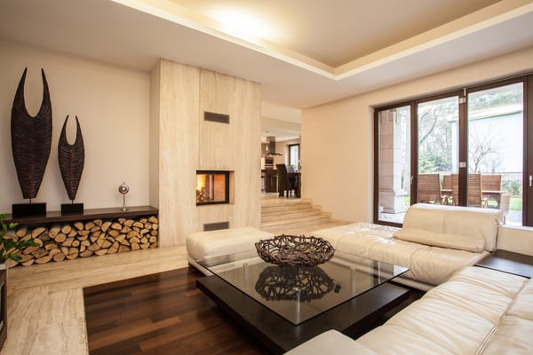 Travertine house interior of beige living room Travertine house interior of beige living room